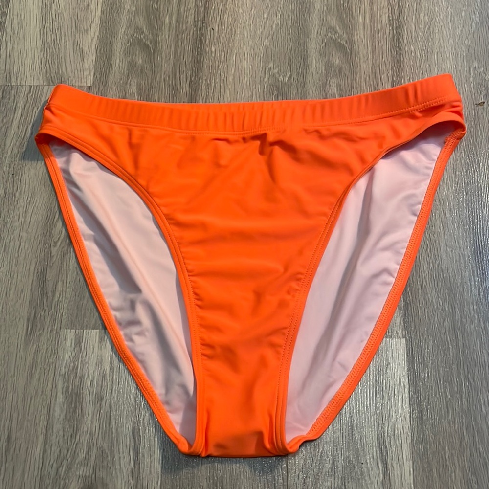 📦Neon orange high cut bathing suit bottoms